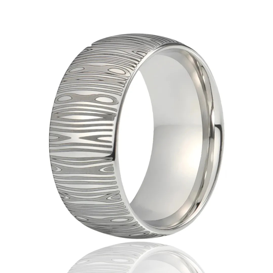 Laser Engraving Damascus Pattern Dome Band