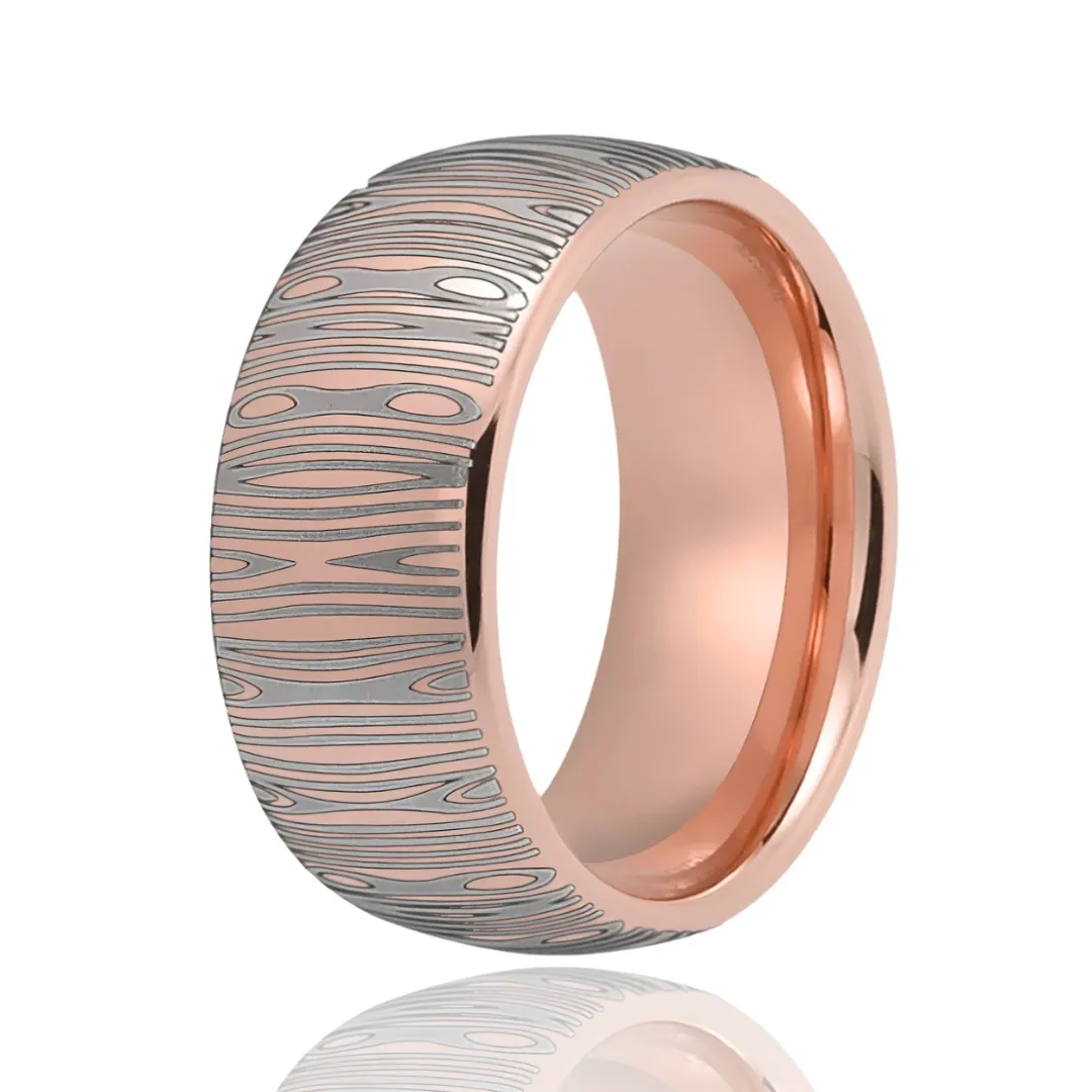 Laser Engraving Damascus Pattern Dome Band