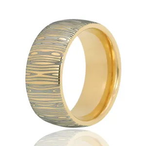 Laser Engraving Damascus Pattern Dome Band