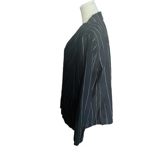 Lauren Ralph Lauren Linen Pinstripe Blazer Black &amp; Cream Transitional NEW 16