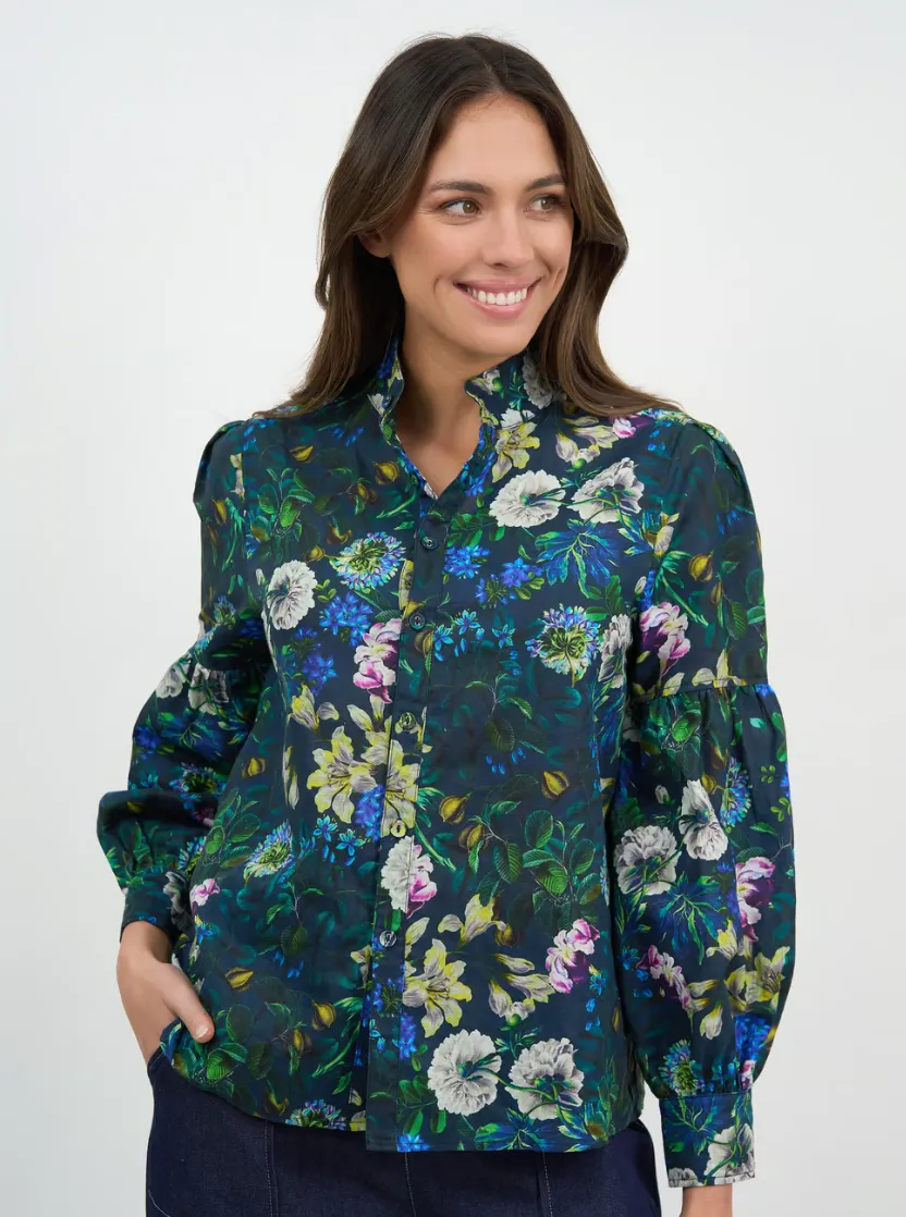 LBT185-335 ELLEN LS TOP NAVY BOTAN