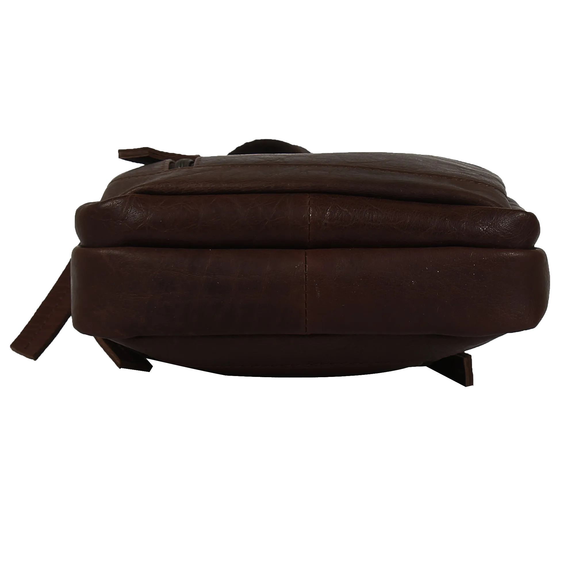 Leather Sling Bag, Chest Shoulder Backpack for Men Women (Dark Brown)