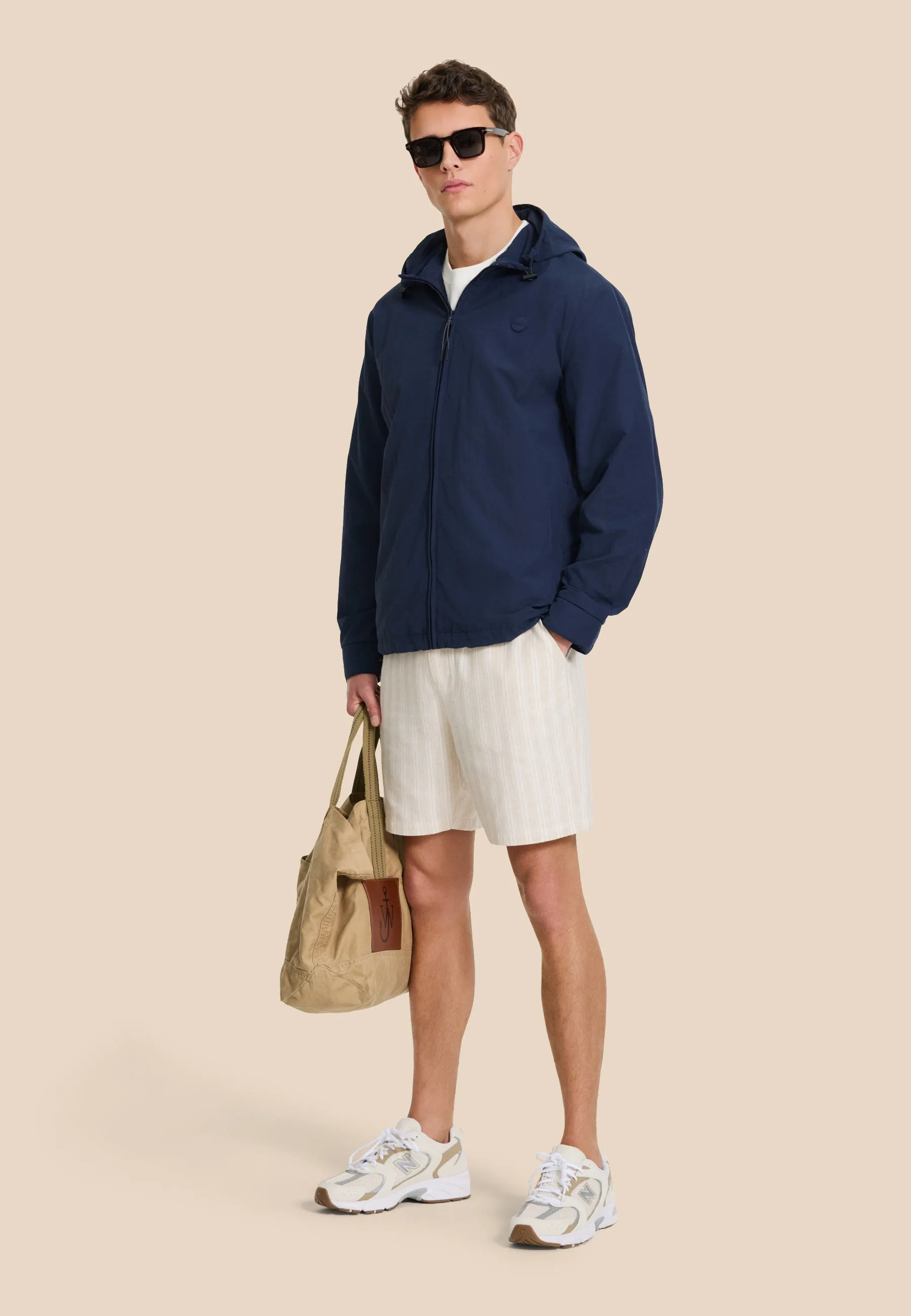 LEWIS linen shorts yarn dye stripes | beige