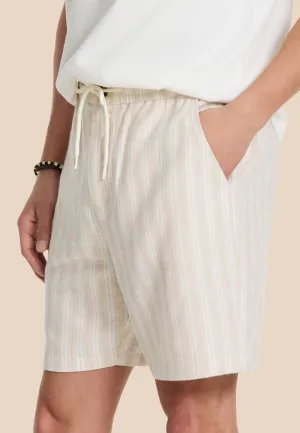 LEWIS linen shorts yarn dye stripes | beige