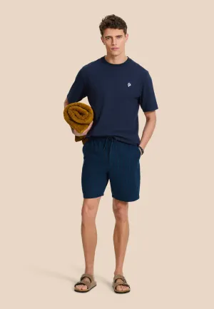 LEWIS linen shorts yarn dye stripes | dark navy
