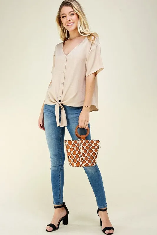 Linen Button-Up Top