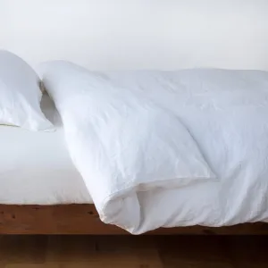 Linen Duvet Cover - White - Queen