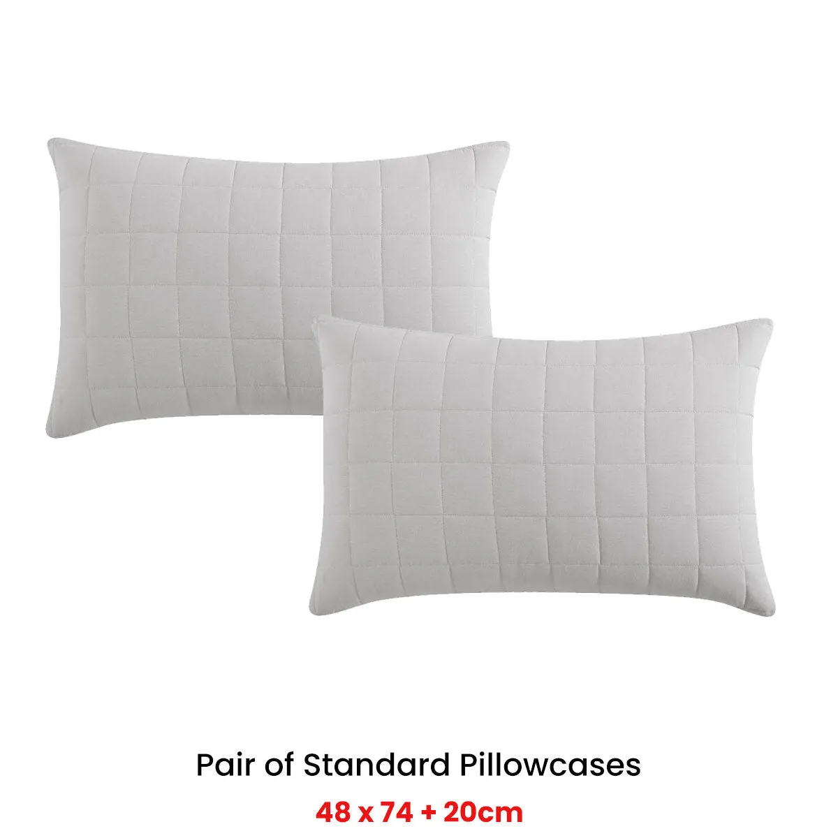 Logan and Mason Pair of Rhodes Silver Standard Pillowcases 48 x 73   20cm