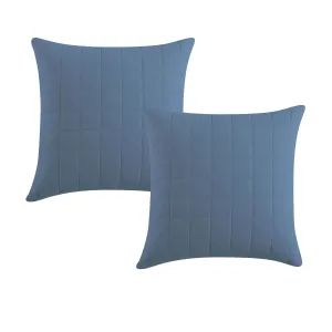 Logan and Mason Pair of Rhodes Steel European Pillowcases 65 x 65   16cm