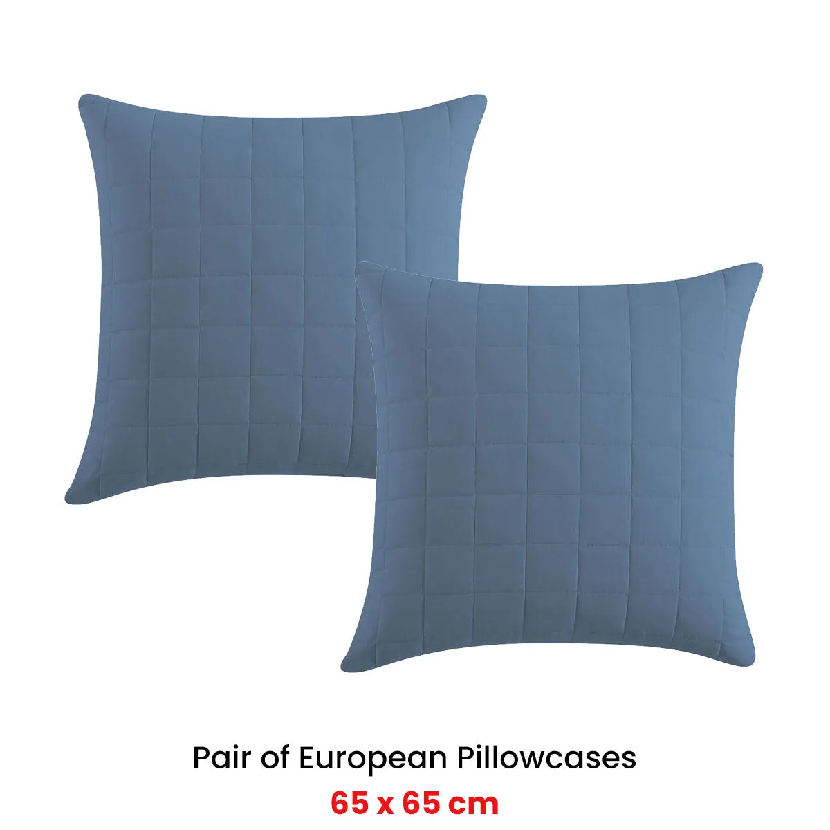 Logan and Mason Pair of Rhodes Steel European Pillowcases 65 x 65   16cm