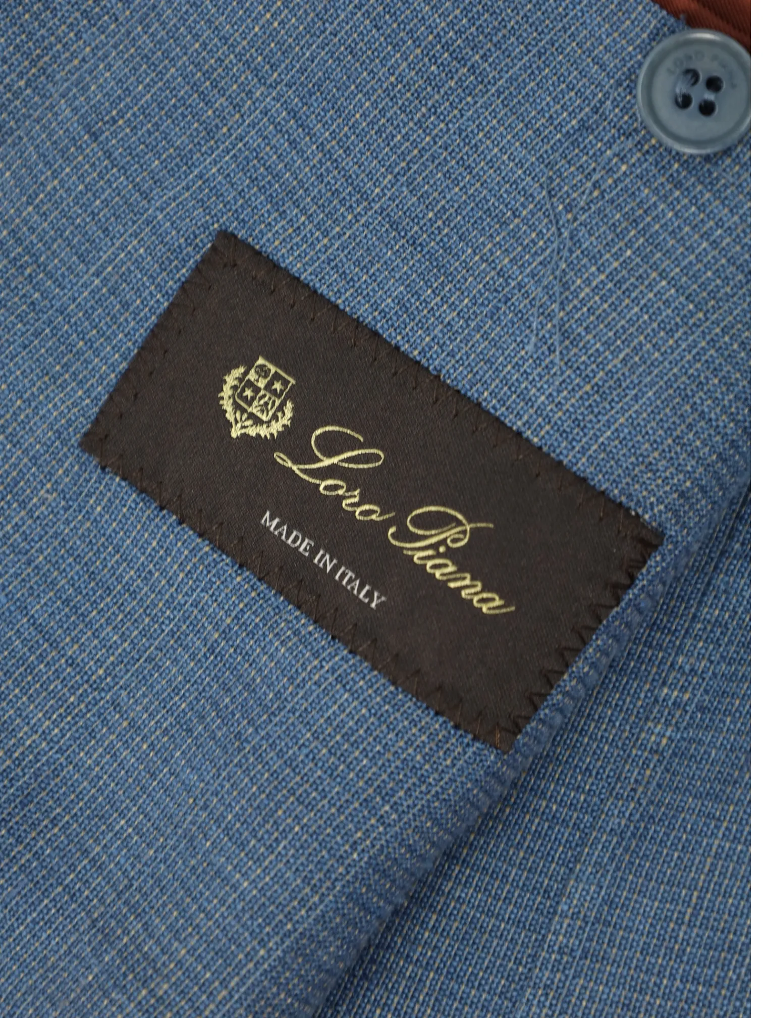 Loro Piana Light Blue Linen & Silk Micro-Pattern Jacket