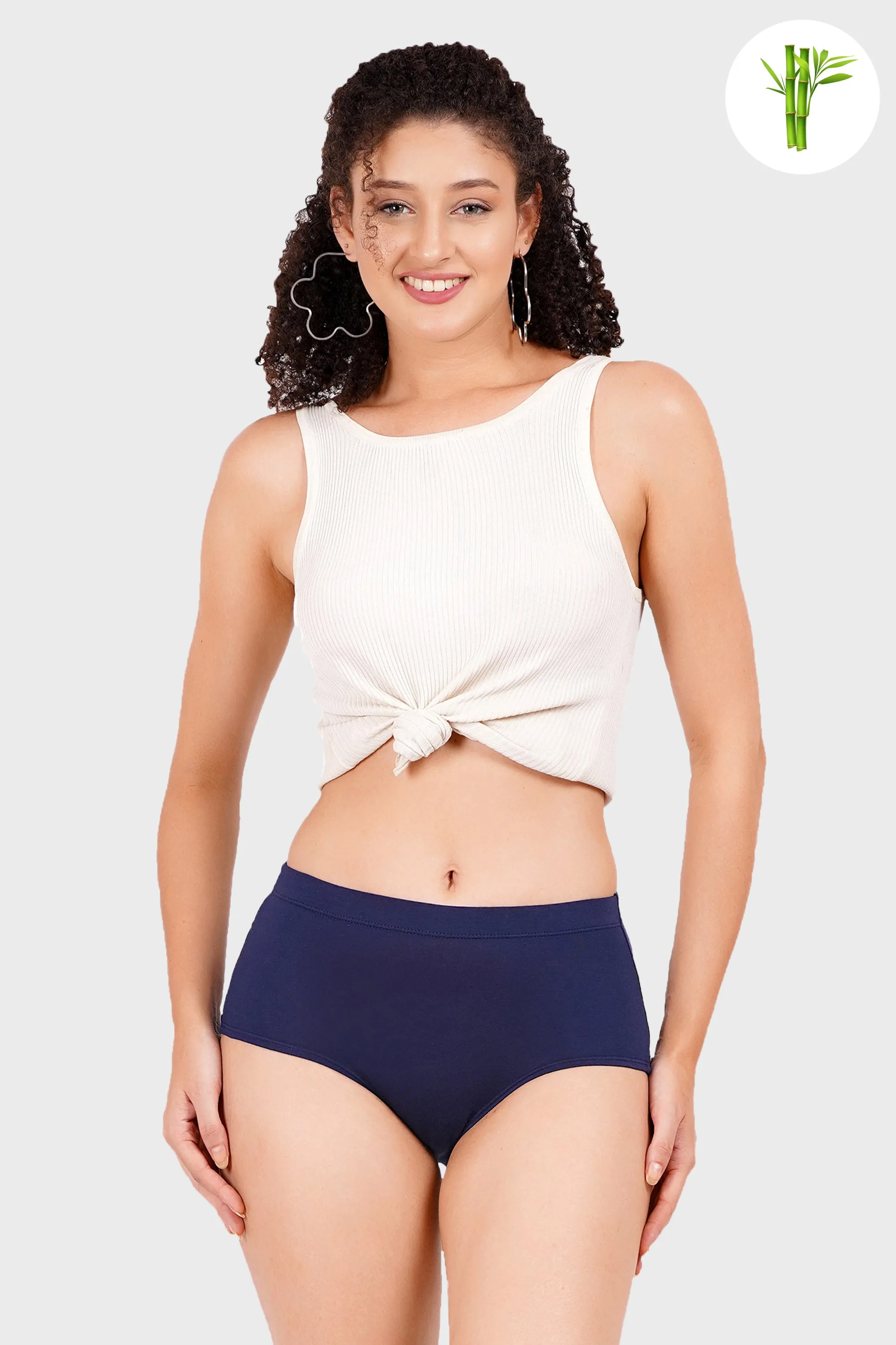 Lustrous Micro Bamboo Hipster for Women - Berry Blue