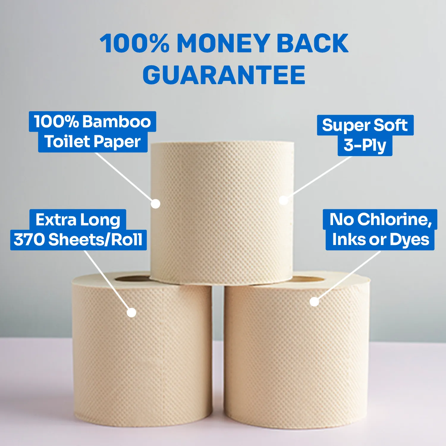 Luxury 100% Unbleached Bamboo Toilet Paper | FREE GIFT OF LAUNDRY SHEETS