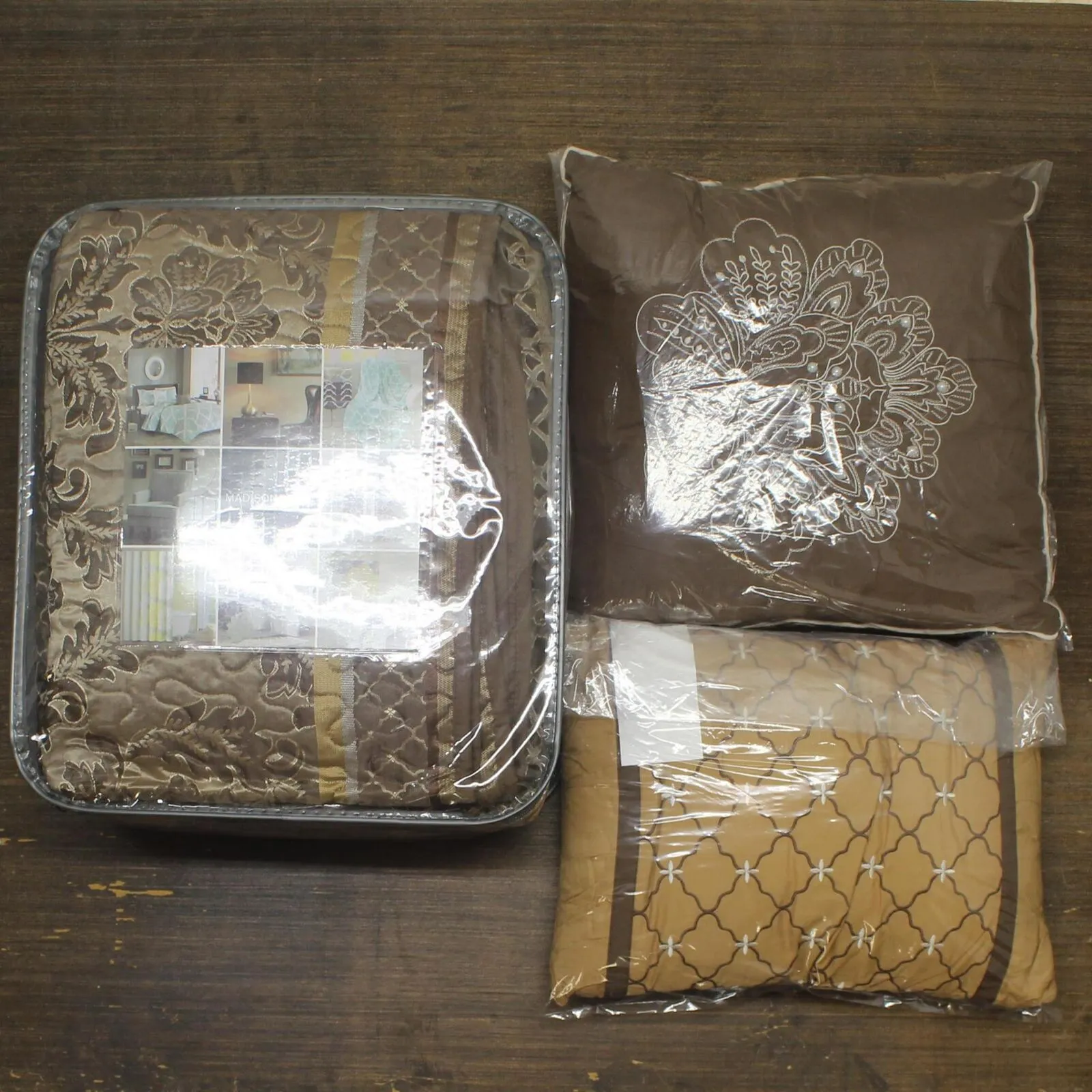 Madison Park Bellagio Quilted 5-Pc. Bedspread Set 72292270018 Brown / Gold Queen