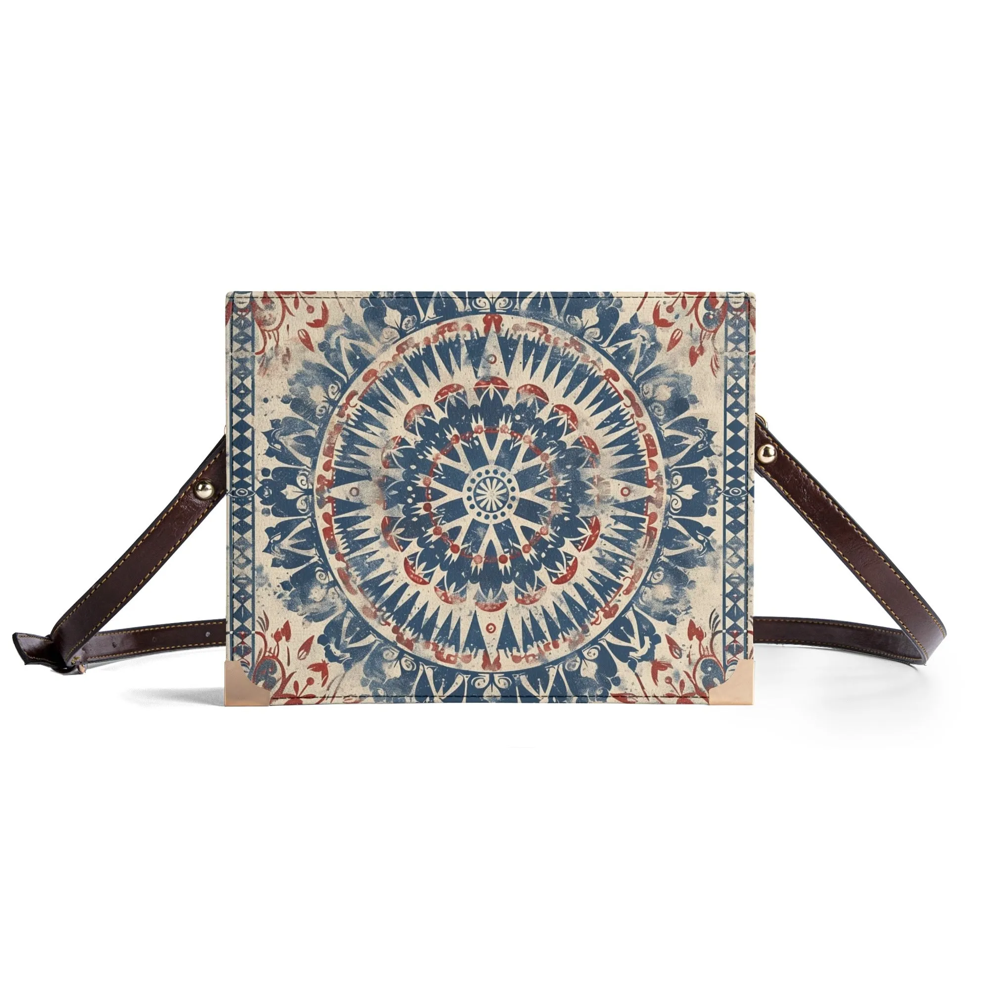 Mandala Patriotic Bible Cover Purse – Vintage Americana Style Crossbody in Red White and Blue