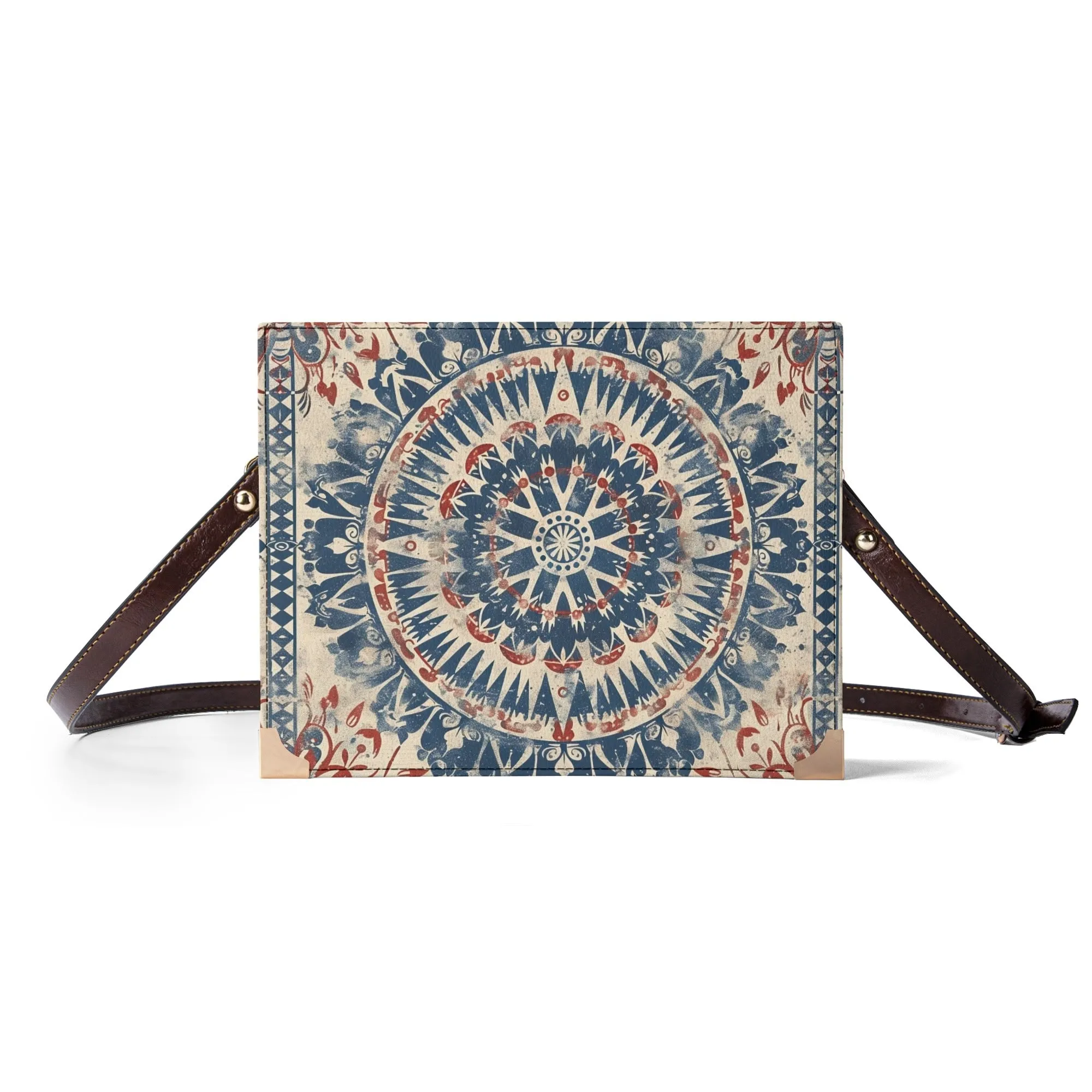 Mandala Patriotic Bible Cover Purse – Vintage Americana Style Crossbody in Red White and Blue
