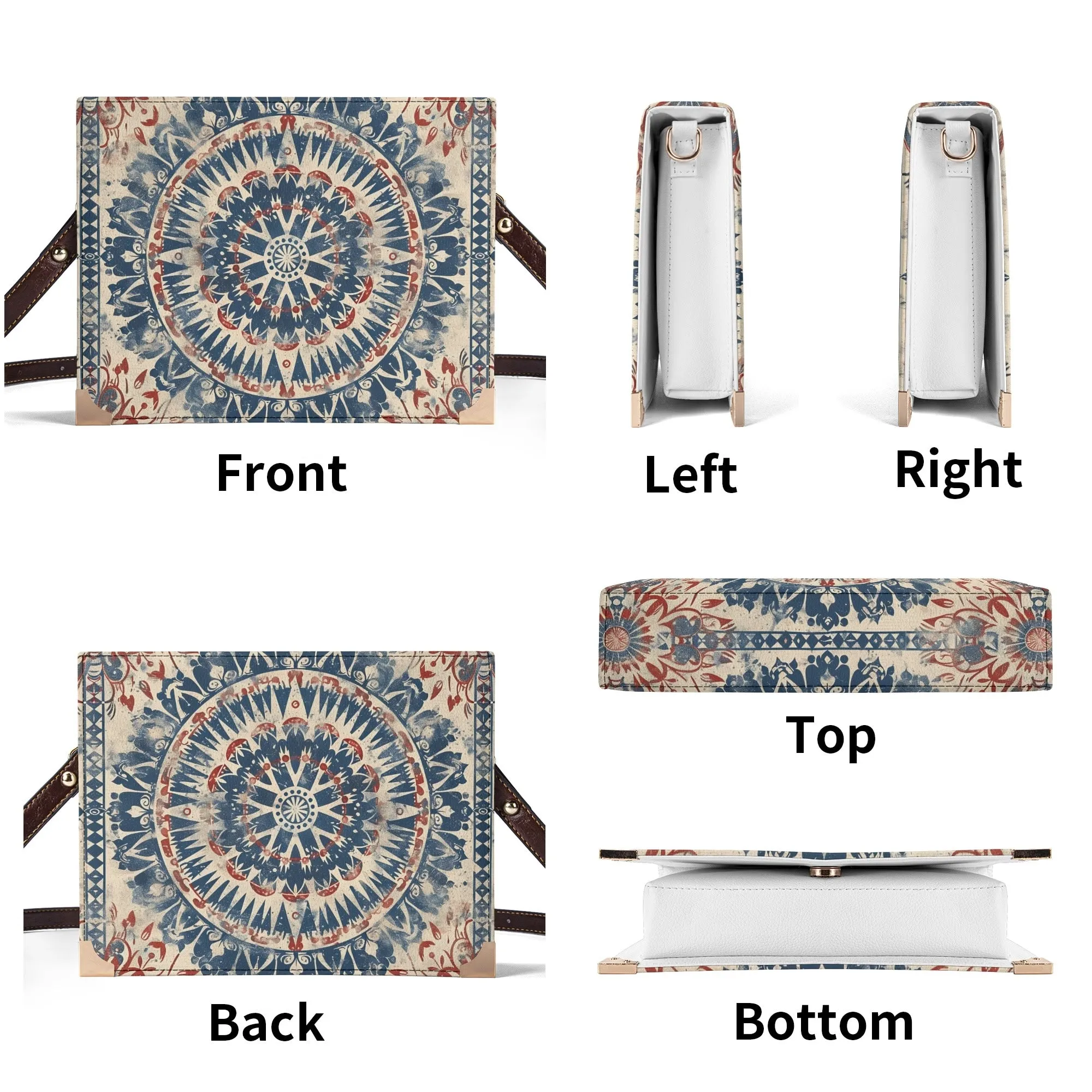 Mandala Patriotic Bible Cover Purse – Vintage Americana Style Crossbody in Red White and Blue