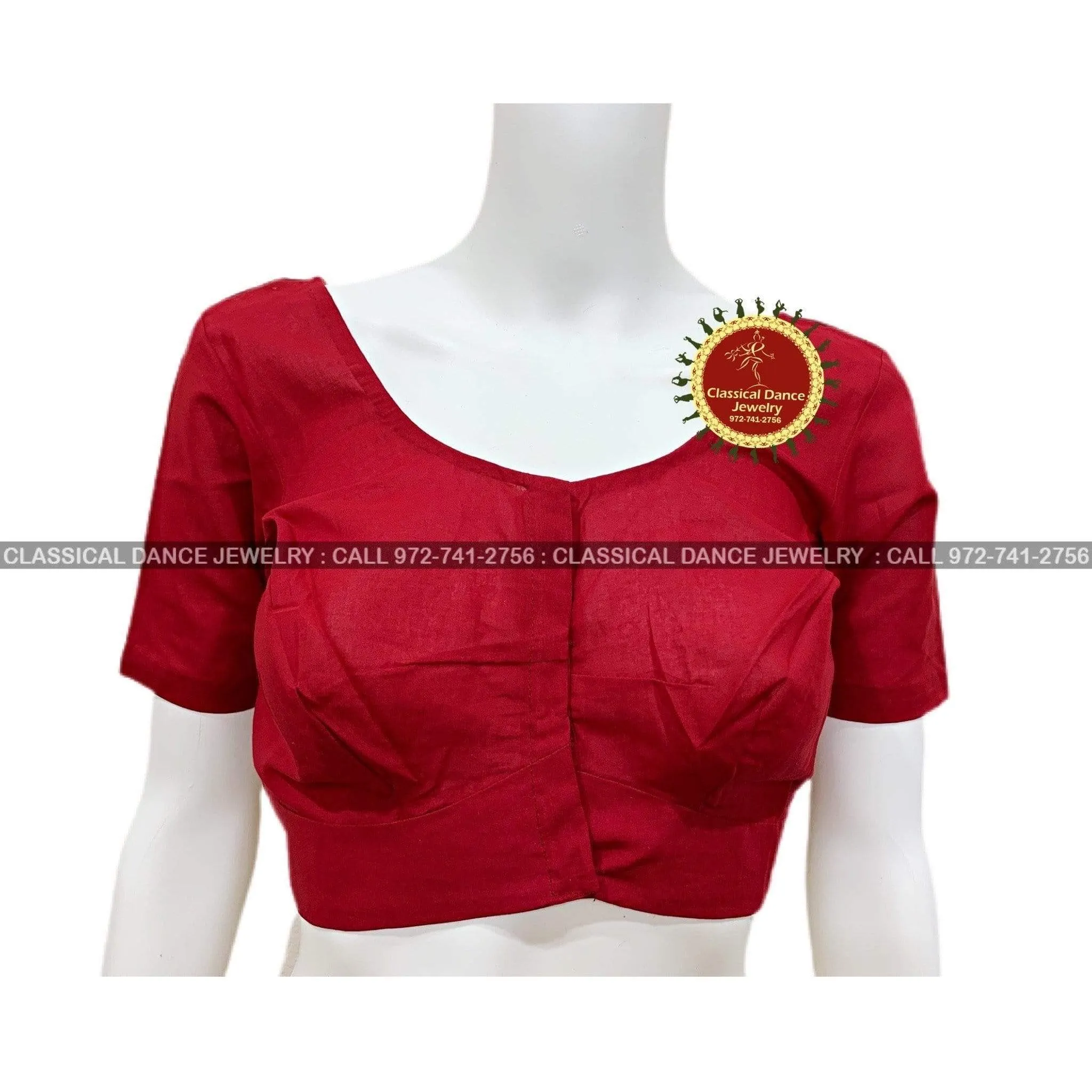 Maroon Pre stitched Cotton Blouse | Events Weddings Dance Practice | Classical Dance Jewelry
