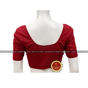 Maroon Pre stitched Cotton Blouse | Events Weddings Dance Practice | Classical Dance Jewelry