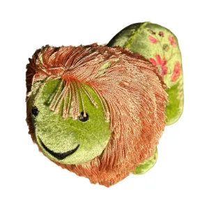 MEGAN Hand Embroidered Silk Velvet Emerald Lion