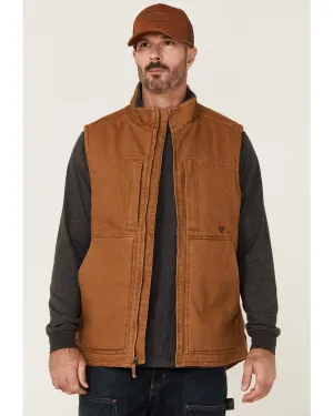 Men's Rust Copper Browder Weathered Duck Zip-Front Insulated Work Vest