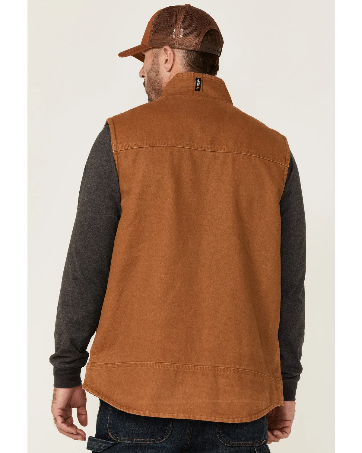 Men's Rust Copper Browder Weathered Duck Zip-Front Insulated Work Vest