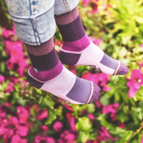 Merge4 Classic Crew Bamboo Sock - Purple Stripe