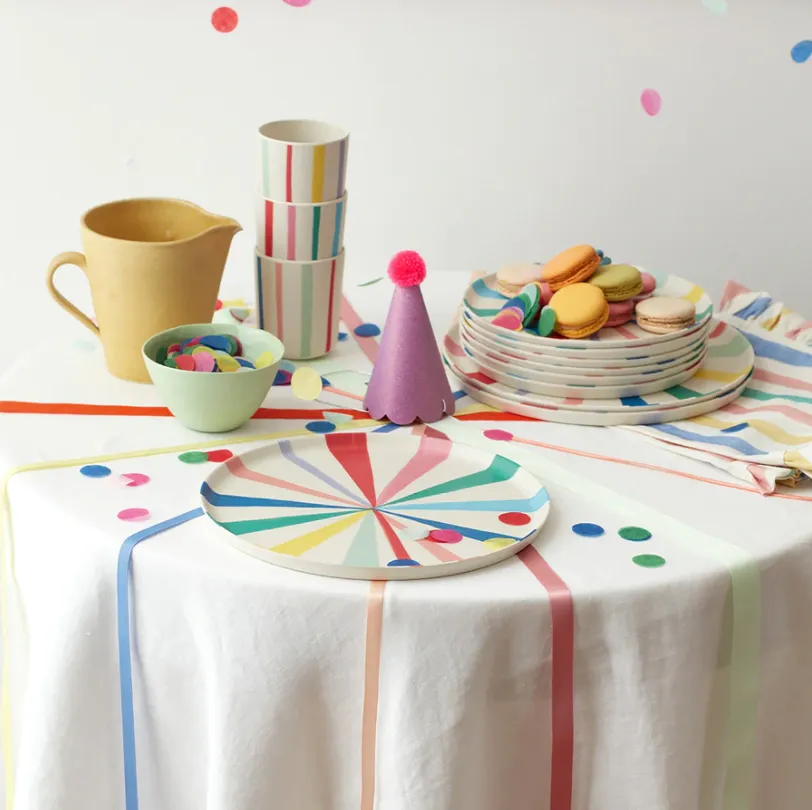 Meri Meri Bright Stripe Reusable Bamboo Collection