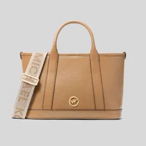 MICHAEL KORS Luisa Small Pebbled Leather Satchel Camel RB-30R4G99T1L