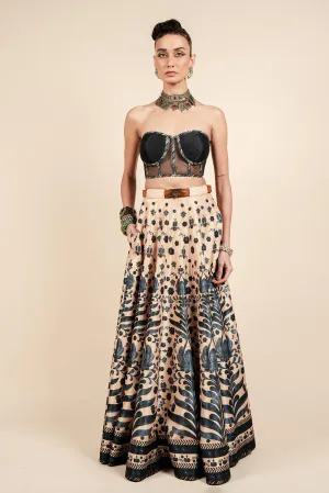 Midnight Blue Corset Skirt Set