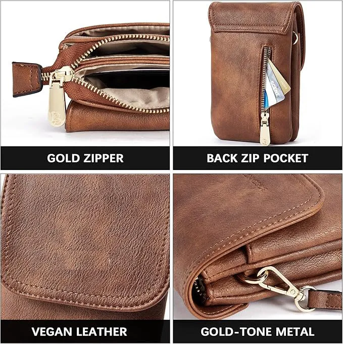 MINGALONDON Women Leather Small Crossbody Bags