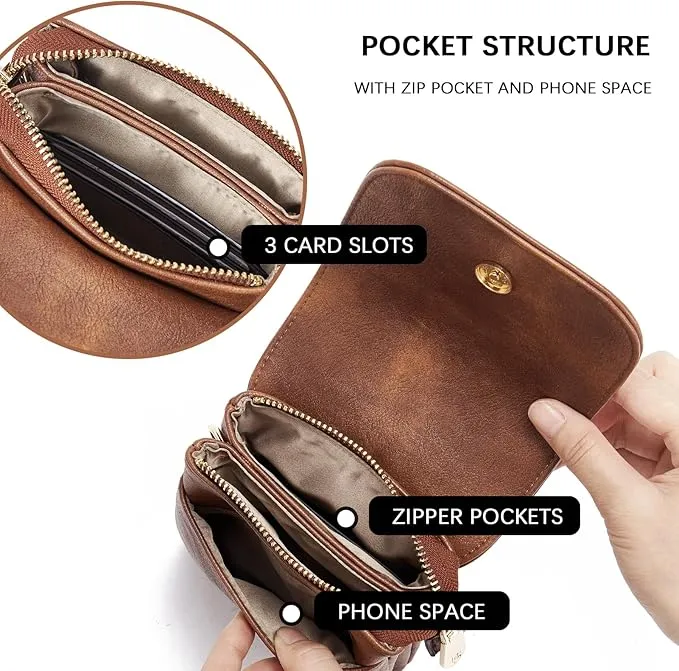 MINGALONDON Women Leather Small Crossbody Bags