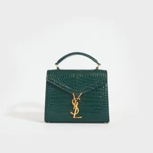 Mini Cassandra Crocodile-Embossed Shiny Leather in Mint