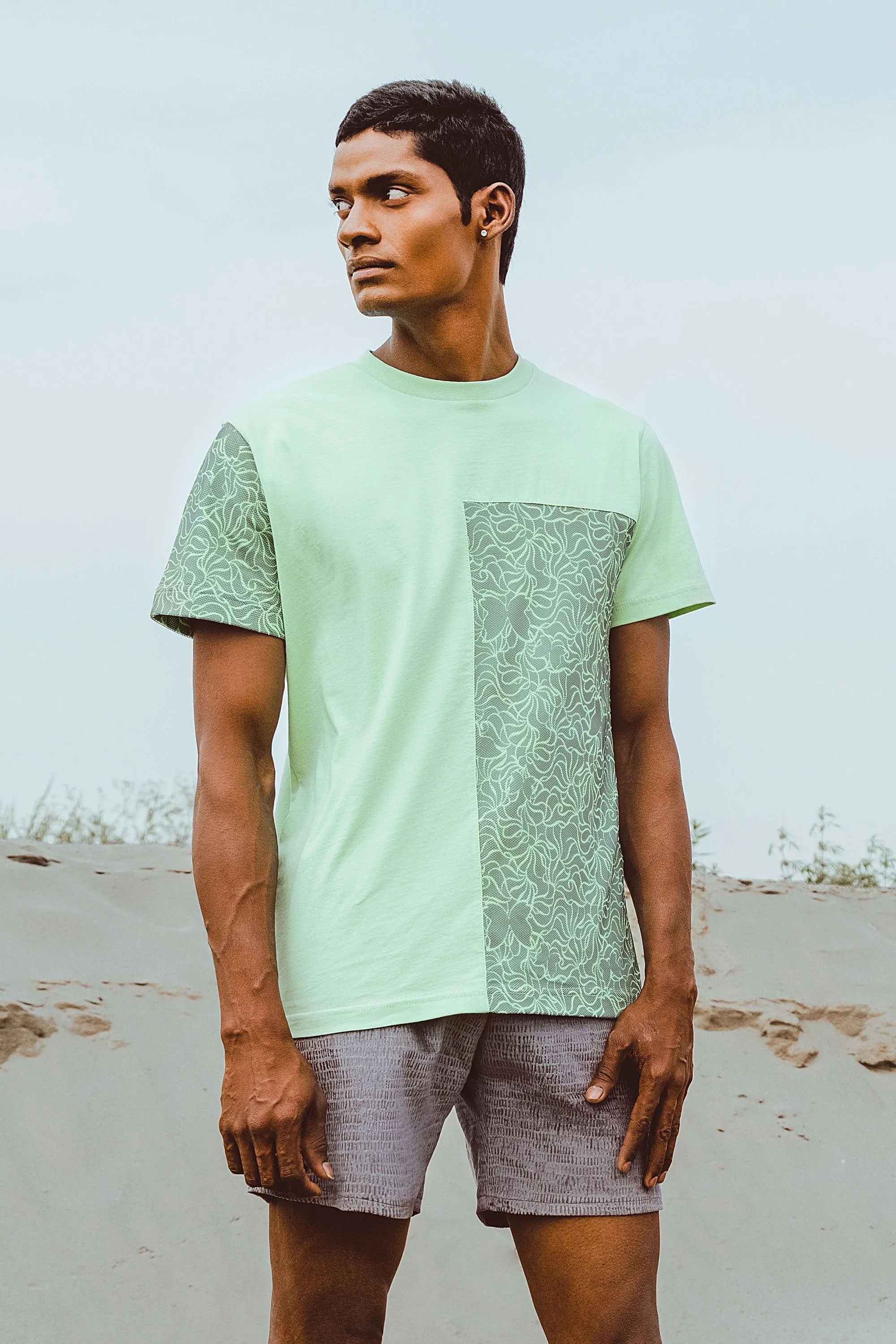 Mint Mesh Net Panel Tee