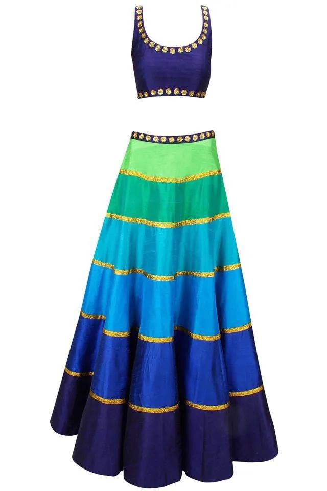 Multicolour Lehenga choli by Priyal Prakash