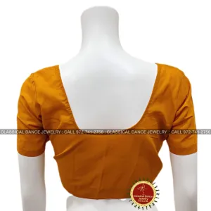 Mustard Pre stitched Cotton Blouse | Events Weddings Dance Practice | Classical Dance Jewelry