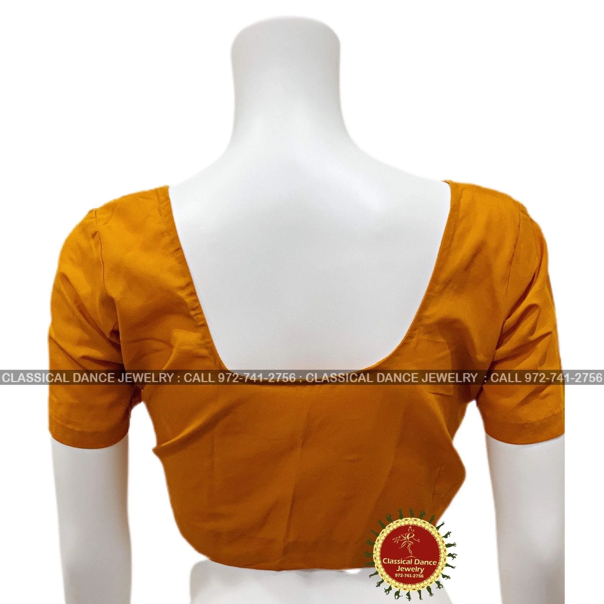 Mustard Pre stitched Cotton Blouse | Events Weddings Dance Practice | Classical Dance Jewelry