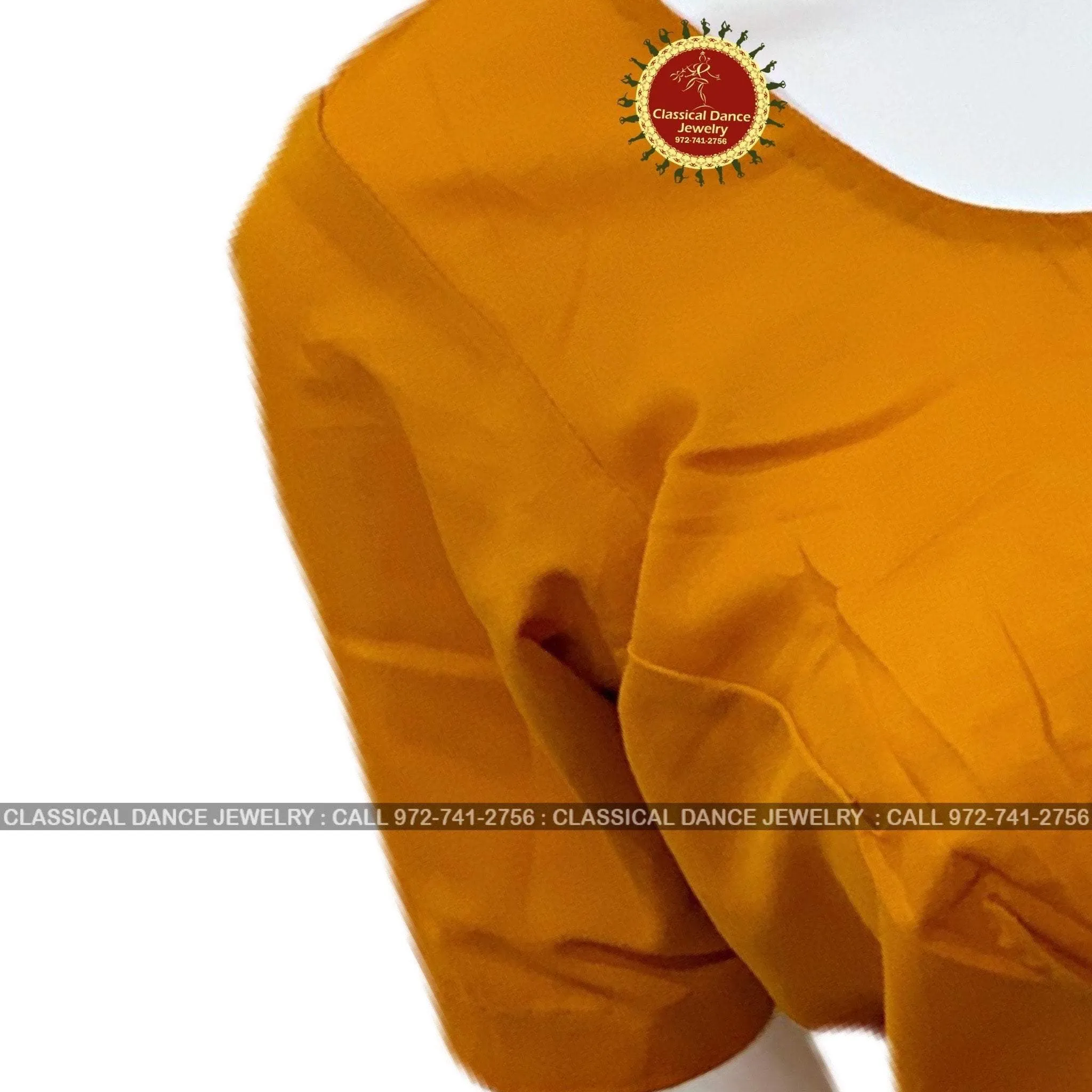 Mustard Pre stitched Cotton Blouse | Events Weddings Dance Practice | Classical Dance Jewelry