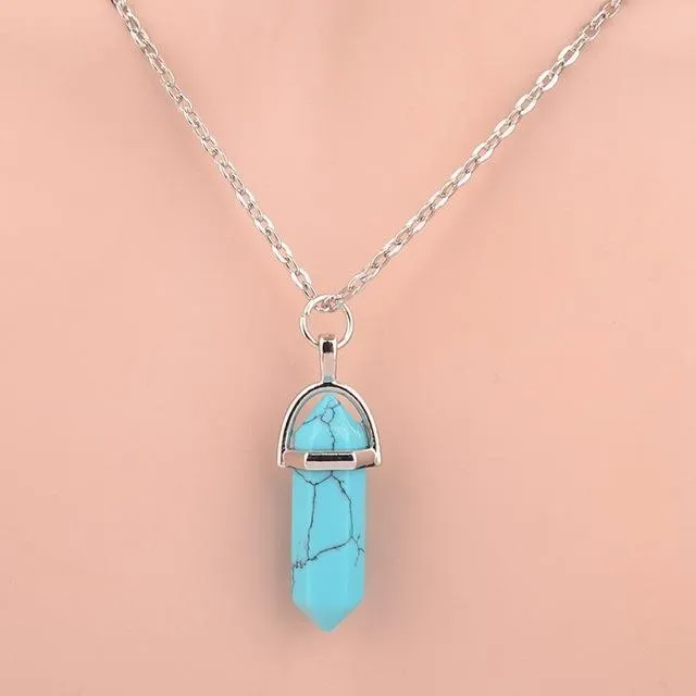 Natural Stone Pendant Necklace