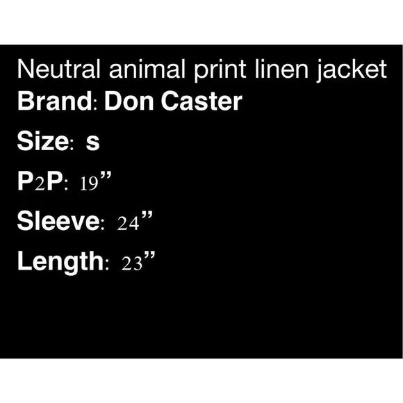 Neutral animal print linen jacket by Don Caster