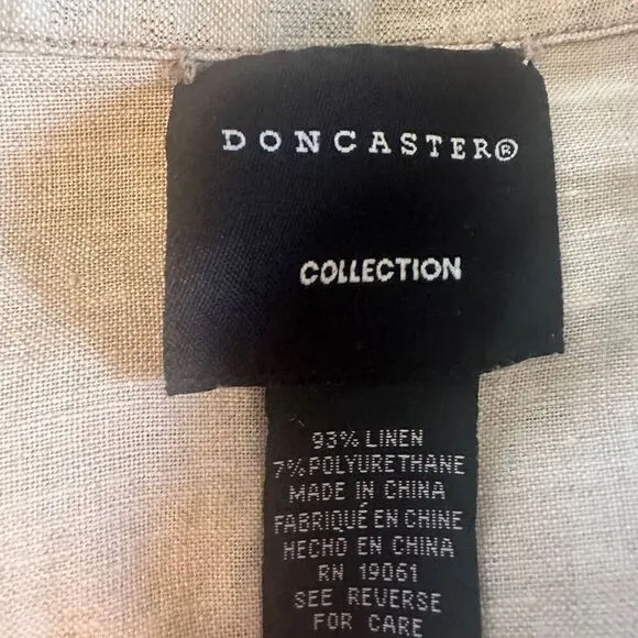 Neutral animal print linen jacket by Don Caster