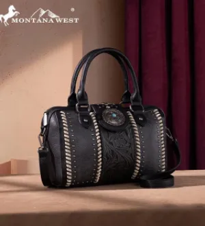 NEW DROP Montana West Tooled Concho Barrel Satchel Bag/Crossbody