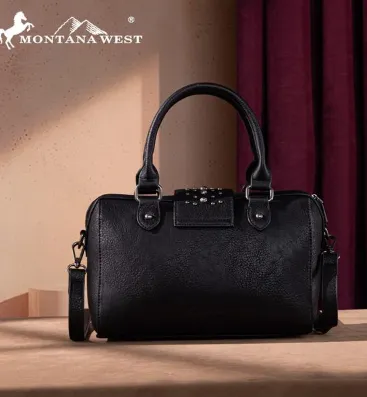NEW DROP Montana West Tooled Concho Barrel Satchel Bag/Crossbody