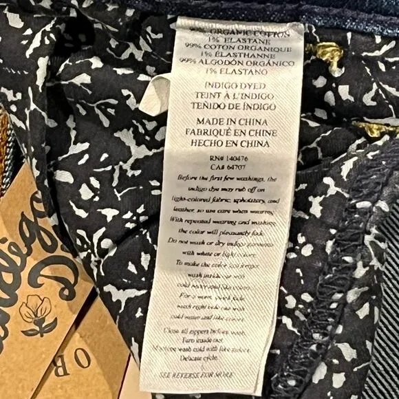NEW Faherty Button Front Organic Cotton Denim Skirt Size 30