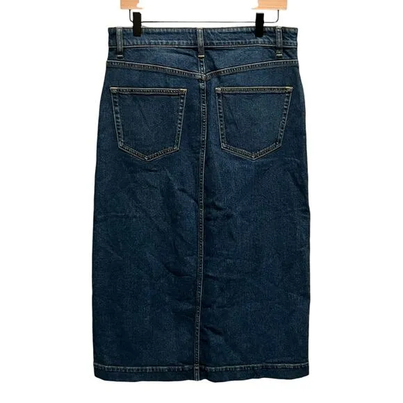 NEW Faherty Button Front Organic Cotton Denim Skirt Size 30