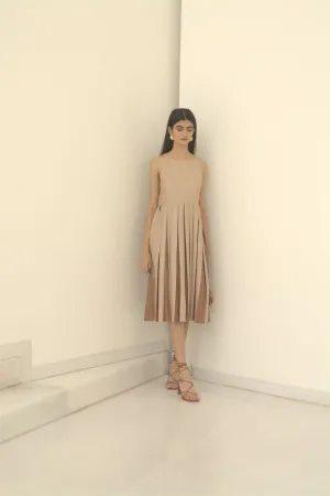 New Season Summer to Fall 2024-Dress Two Toned Silk Amber Off White-C/TS/010-Suzanne-Fashion Edit Hemji
