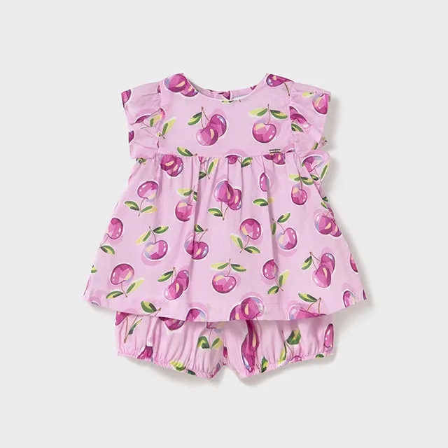 NEW SS25 Mayoral Girls Shorts Set 1238 Mauve/18