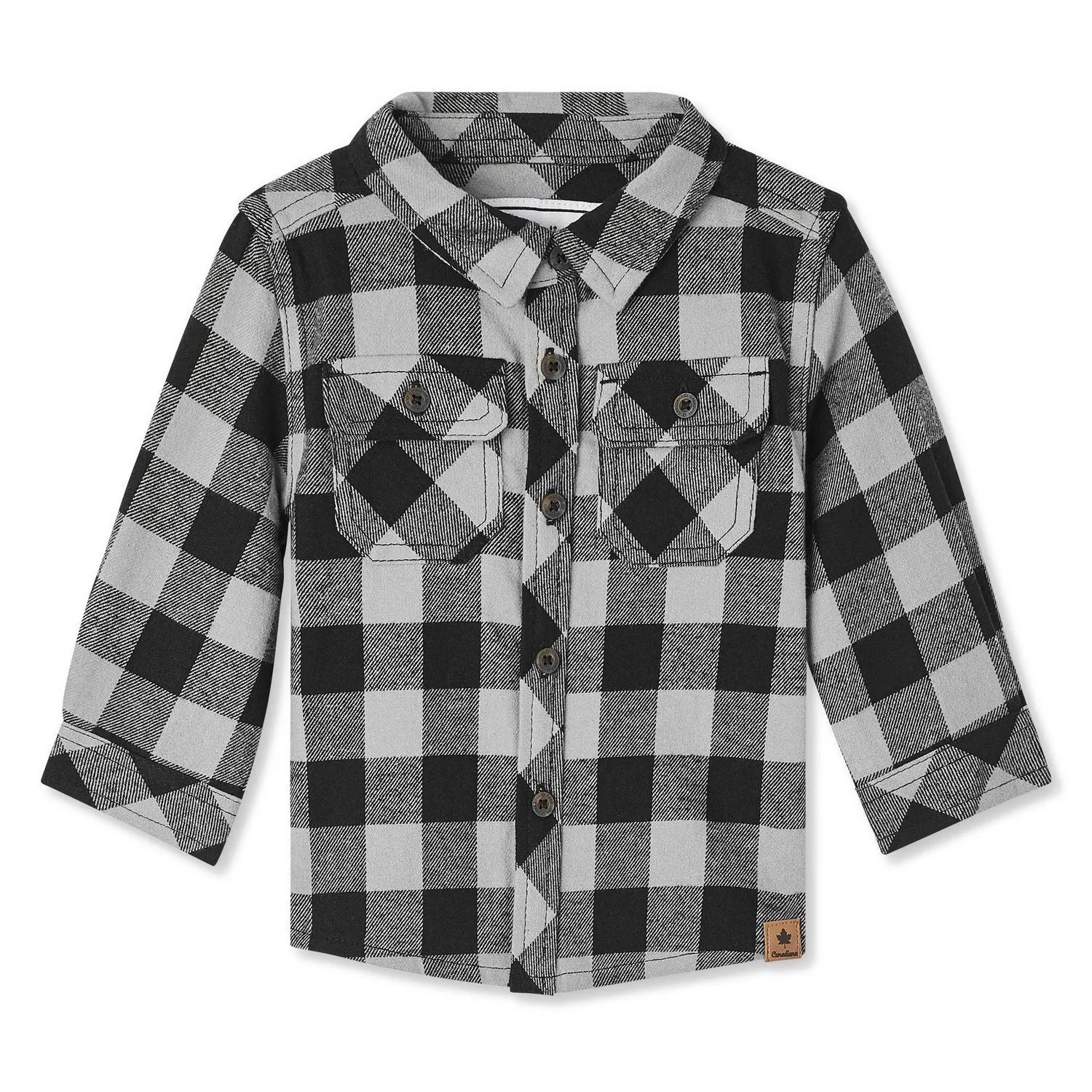New with tags! Canadiana Baby Boys' Flannel Shirt with Contrast elbow patches, Sz 18-24 Months!