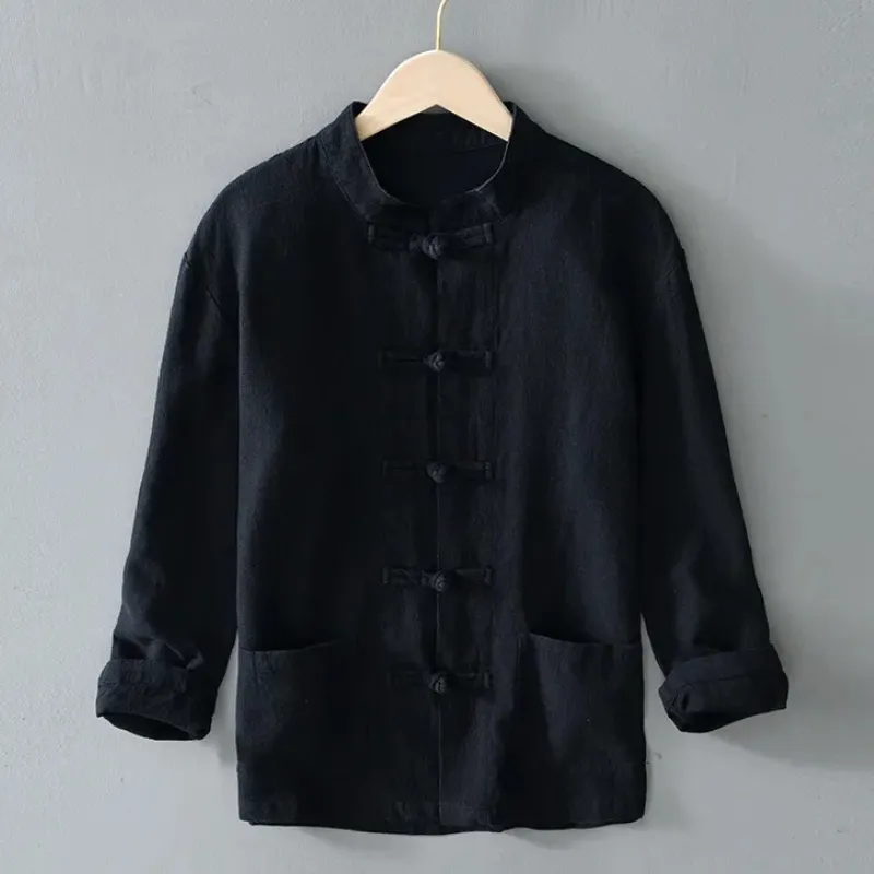 Nippon Cotton-Linen Mandarin Shirt