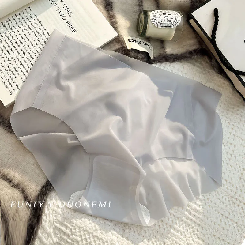 Nude Mask Ice Silk Sheer Thin Seamless One Piece Panties